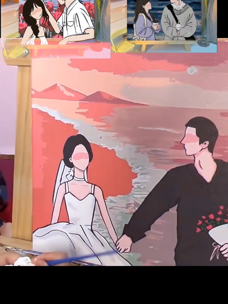 Tranh tô màu theo số CẶP ĐÔI 20x20 #foryou #viral  #trending #xuhuongtiktok #fyp  #xuhuong #tranhsohoa #tranhtomau #couple #quatang 