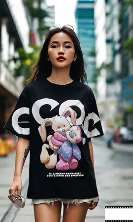 Áo Phông Gấu Thỏ ECOCHIC - Form Rộng Oversize Premium Cotton#thoitrangnu #ecochic 