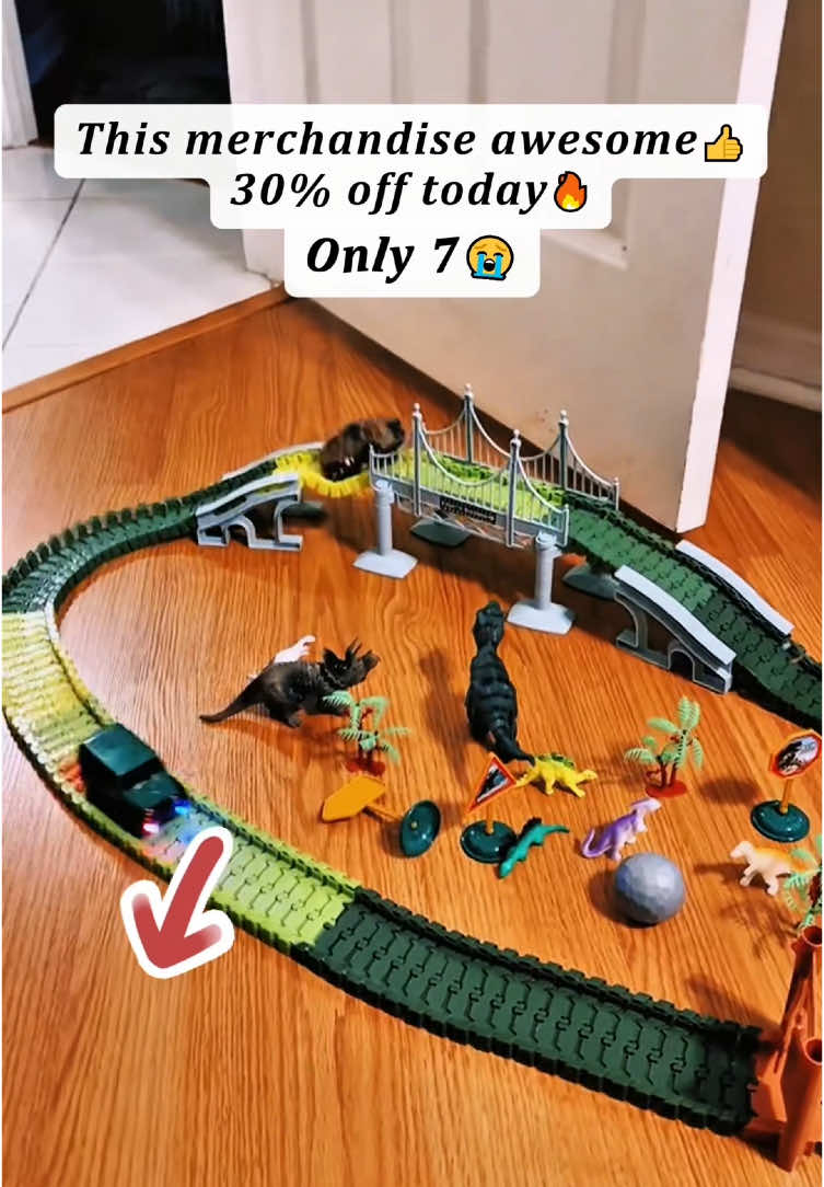 215 Pcs Dinosaur Jurassic Race Track Train Glow In The Dark Playset Toys for Kids - Perfect for Christmas Gifts#TikTokShopHaul #christmas #spotslightfinds 
