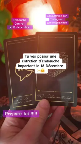Tu vas passer un entretien d’embauche le 18 décembre prépare toi #tarot #tiragesentimental #cartomancievoyance #guidance #voyance 