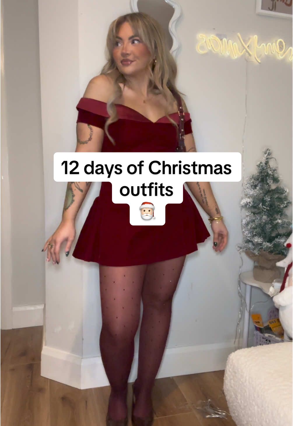 12 days of christmas outfits - day 5 ❤️💋🎅🏻 @boohoo #christmasoutfit #christmaspartyoutfit #boohoo 