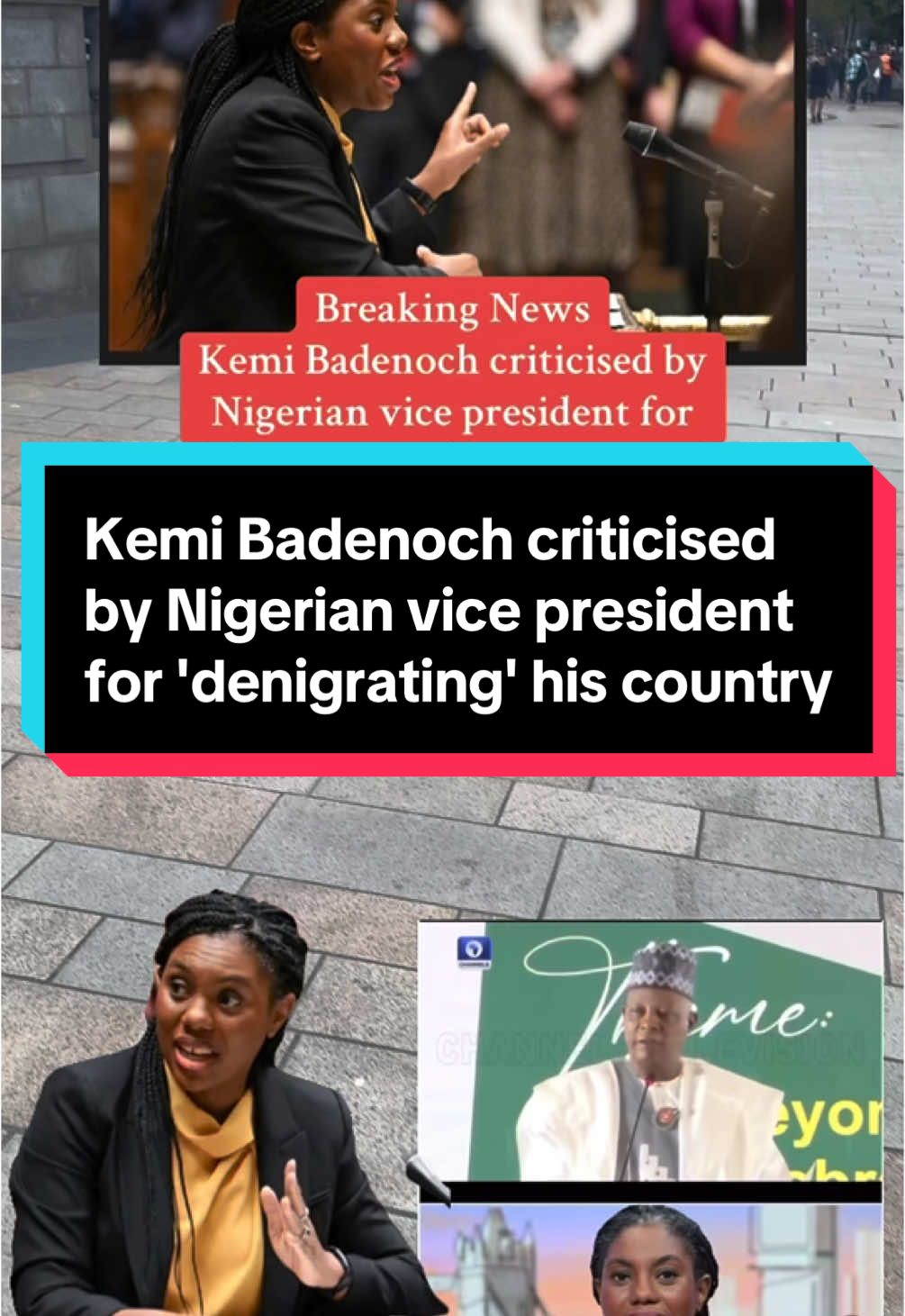 Kemi Badenoch criticised by Nigerian vice president for 'denigrating' his country. #foryou 