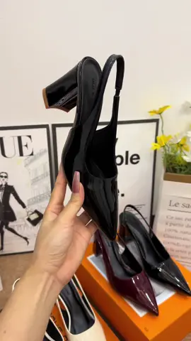 Cao gót 7p gót vuông da bóng mềm mũi nhọn #giaycaogot #caogotnu #giàycaogót #caogot7p #caogotquaihau 