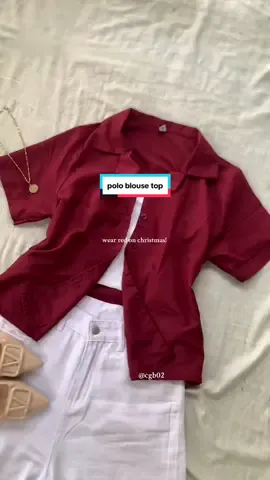 wear red on christmas! ‧₊˚🎄✩ ₊˚🦌⊹♡ #polo #poloblouseforwomen #top #redpolo #poloblouse #redandwhiteoutfit #titaoutfit #richtitaoutfit #outfitideas #outfitinspo 