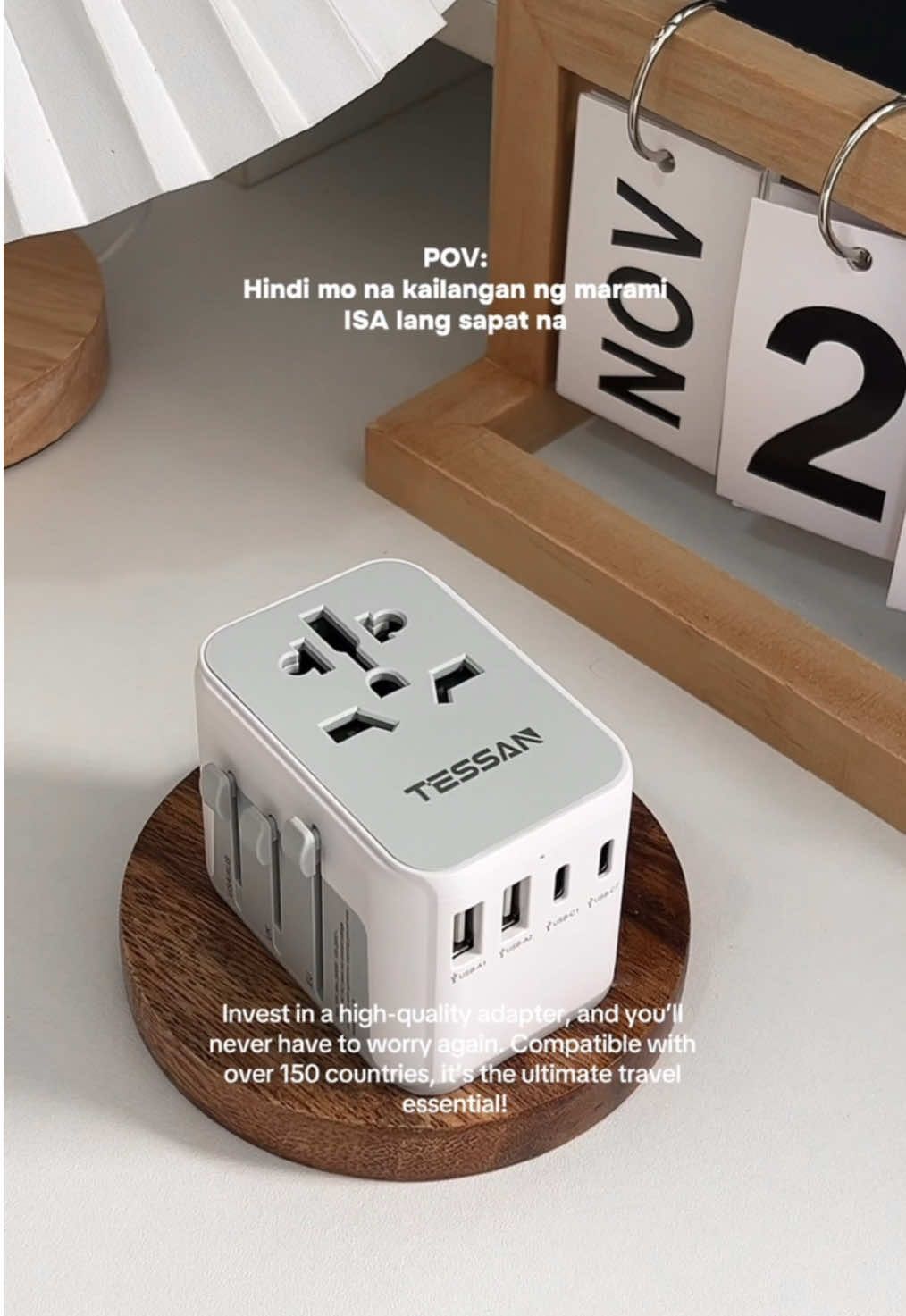 This is your sign to invest in a quality and high-end adapter! 🛒✨  a travel must-have | Tessan Universal Travel Adapter • AC Outlet + USB/USB-C ports • supports Type A, G, C, and I sockets • compact and lightweight • trusted safe and reliable #fyp #tiktokph #travelmusthaves #travelessentials #universaladapter #adapter #traveladapter #tessanuniversaltraveladapter #tessan #tessanadapter #whattobringto #tiktokfindsph #tiktokfinds #adapters #tiktokph 