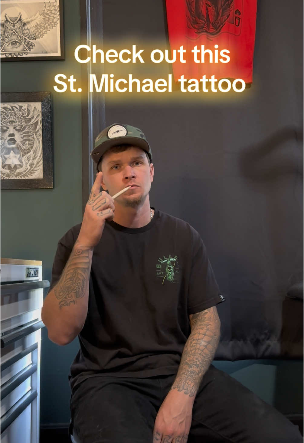 Thanks to my client who sat a full 8 hours to get this one done in one session.  A black and gray Saint Michael tattoo is a dramatic and highly detailed piece that portrays  the archangel in his iconic battle against evil. Saint Michael is typically depicted as a powerful figure with a strong, commanding stance, dressed in ornate armor with intricate engravings. His wings are large and feathered, spread wide to convey strength and divinity, often detailed with soft shading to add depth and texture. In one hand, he wields a sword or spear, symbolizing his role as a warrior of God, while the other may hold a shield emblazoned with a cross or a Latin inscription, such as “Quis ut Deus” (“Who is like God?”). Beneath him, a defeated demon or serpent is commonly depicted, symbolizing his triumph over evil, rendered with sharp, aggressive lines and dark shadows. The background often features celestial elements like radiant beams of light or clouds to emphasize his heavenly origin. The use of black and gray shading adds a sense of realism and dramatic contrast, making the design bold and timeless. This tattoo can be placed on the chest, back, or arm as part of a sleeve, integrating seamlessly with other designs. #SaintMichaelTattoo #BlackAndGrayTattoo #RealismTattoo #ArchangelTattoo #ReligiousTattoo #BlackAndGreyInk #TattooArt #TattooArtist #DetailedTattoo #TattooSleeve #SpiritualTattoo #TattooInspiration #CustomTattoo #RealisticTattoo #AngelTattoo #TattooDesign #BlackAndGrayRealism #SacredTattoo #HeavenlyTattoo #TattooWork #SaintMichaelArt #TattooCollector #TimelessTattoo #ArmTattoo #inkwork 