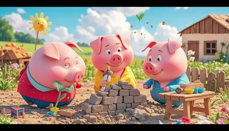 Câu chuyện “Ba chú heo con” Sản phầm Ai đầu tay, còn quá nhiều sự gà mờ trong ấy🤭🤭🤭 #cogiaomamnon #truyencotichvietnam  #congngheai 