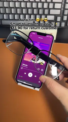Today's the last day of the GS06 Smart Bluetooth Glasses flash sale. If you're not allowed to wear earbuds or headphones at work, these glasses will cover you well. They can play music and handle phone calls just like headphones, yet others won't hear. Link here to get yours. #smartglasses #tiktokmademebuyit #holder 