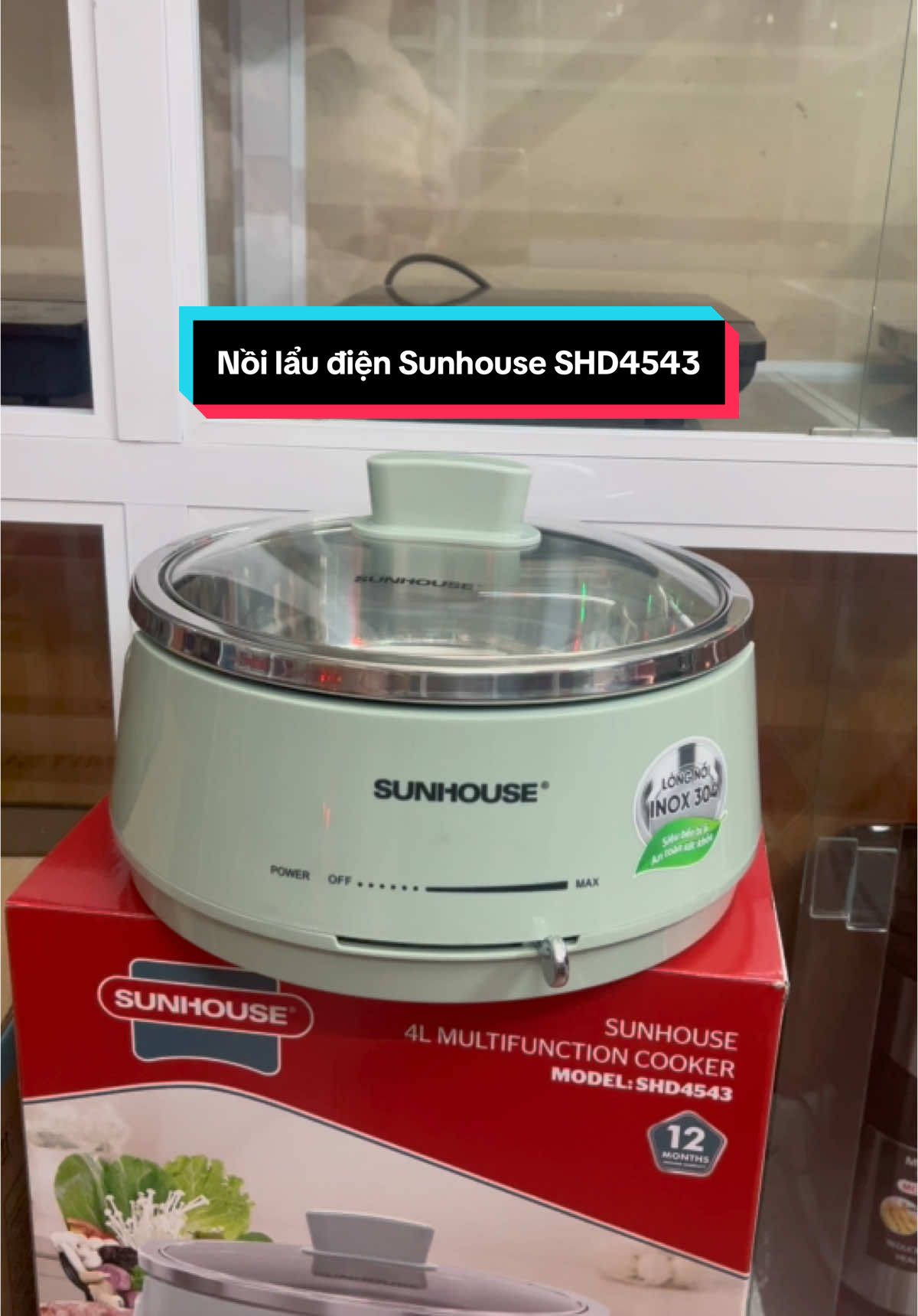 Lẩu điện 4L Sunhouse SHD4543 - 1300W, 2 mức nhiệt - Inox 304 cao cấp - Tự ngắt khi quá tải ##noilaudiendanang##noilaudien##noilaudiensunhouse4543