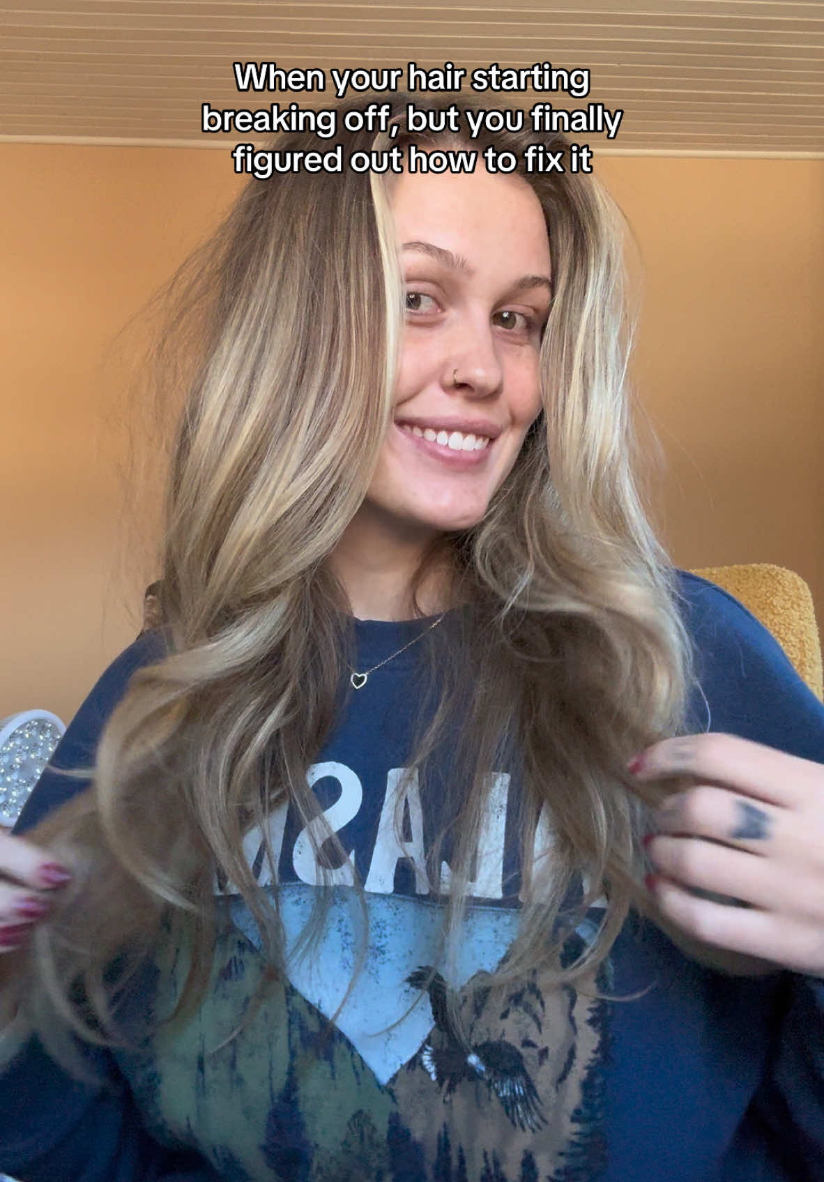 When i got off birth control, my hair started breaking off. One year later, im better than before! #hairtok #healthyhair 