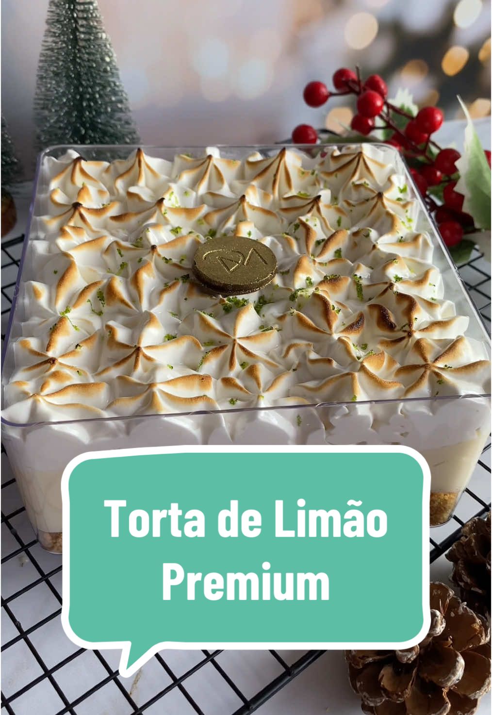 Bora montar uma torta de limão premium para esse Natal?✨🎄#doceria #confeitaria #Natal #sobremesasdenatal #fyp #foryou 