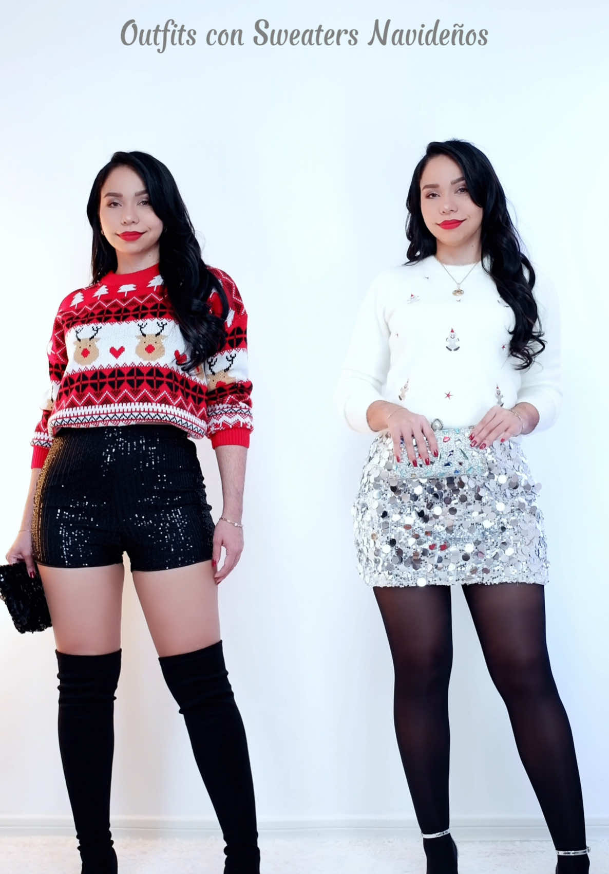 20/30 Ideas de Outfits para Navidad ✨🎄Te dejo estas ideas para que le des un look diferente a tus sweaters navideños 🎅🏻 #christmasoutfits #outfitinspiration #chistmas #outfitsideas #fashiontiktok 
