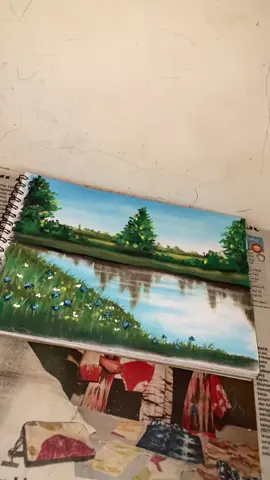 Morning with the beautiful view from a lake #fypシ #painting #drawing #fyp #oilpastel #fyp #oilpastel #art #oilpastelideas #crayon #paintart 