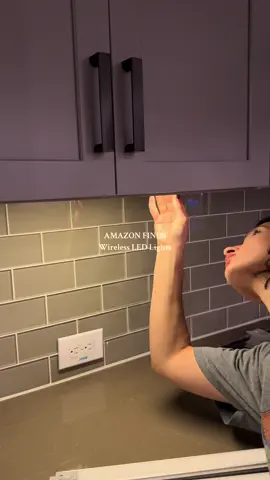 Under cabinet wireless motion sensoned LED lights for under $25! These were the perfect addition to making my kitchen cozy & warm. #amazonfinds #kitchengadgets #undercabinetlights #ledlights #homedecorideas #budgetfriendly #DIY