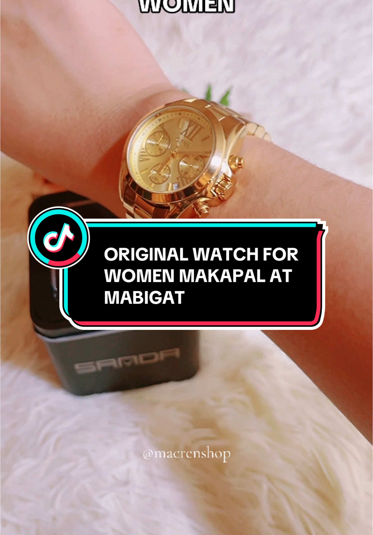 ORIGINAL WATCH FOR WOMEN STAINLESS STEEL WATERPROOF  #watch #watchforwomen #goldwatch #originalwatch #sandawatch #waterproofwatch #stainlesssteelwatch #womenwatch #fyp #macrenshop 