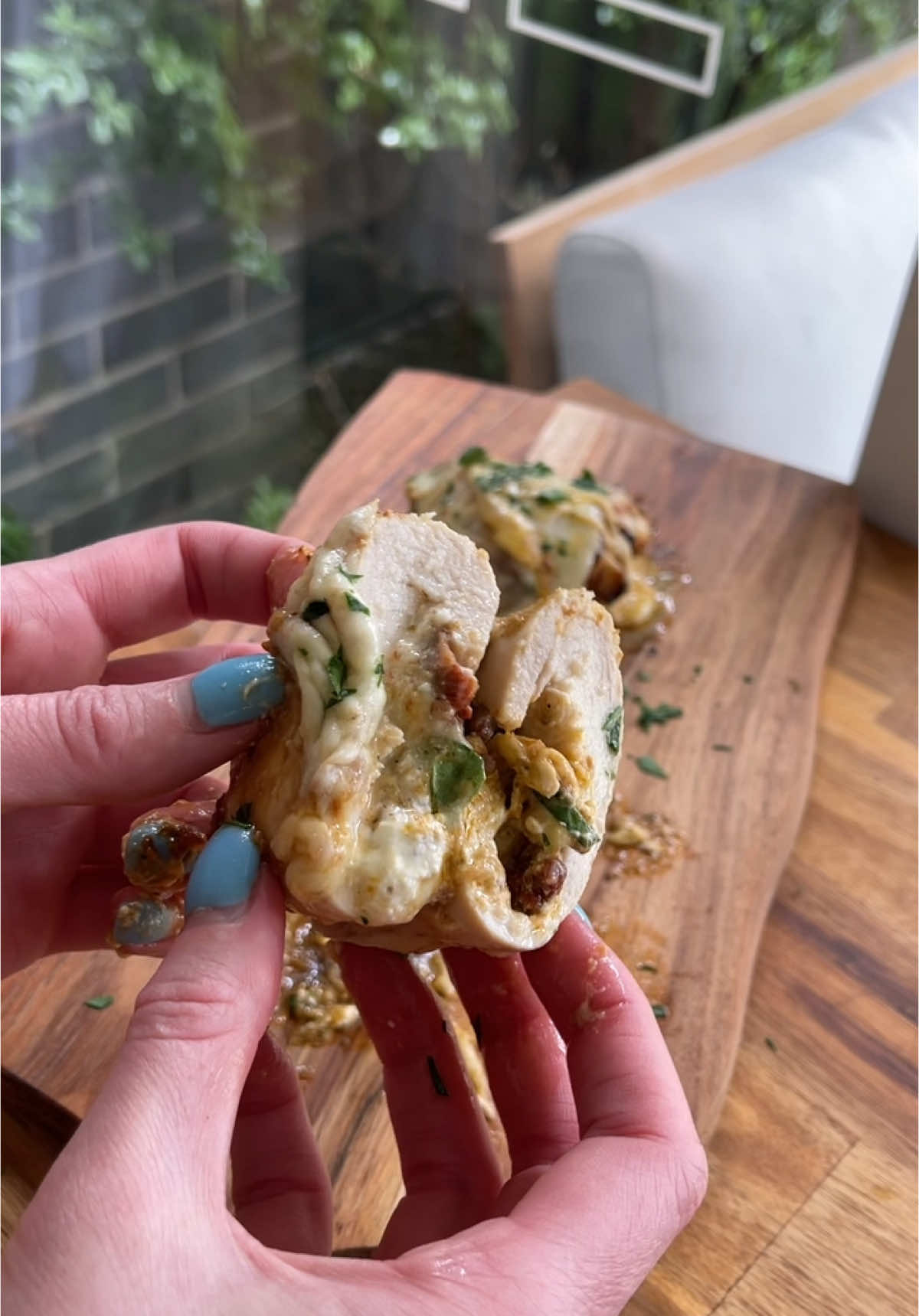 Cheesy Chicken Roll ups Ingredients: Chicken thighs Cream Cheese Red pesto Mozzarella  Basil leaves Roll and place into the air fryer at 180 degrees for 17 minutes. Rest for 3-5 minutes. #chickenrolls #rollup #cheesy #cheesychicken #chicken #simplerecipes #EasyRecipes 