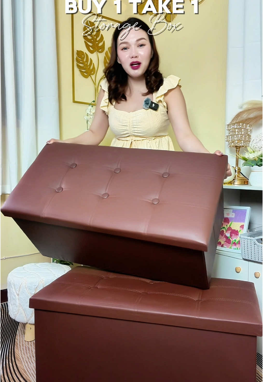BUY 1 TAKE 1 STORAGE BOX | perfect sa lahat nang nangangailangan ng storage box at the same time sofa. Ang ganda at tibay mga sissy ko. #fyp #buy1take1 #storage #box 