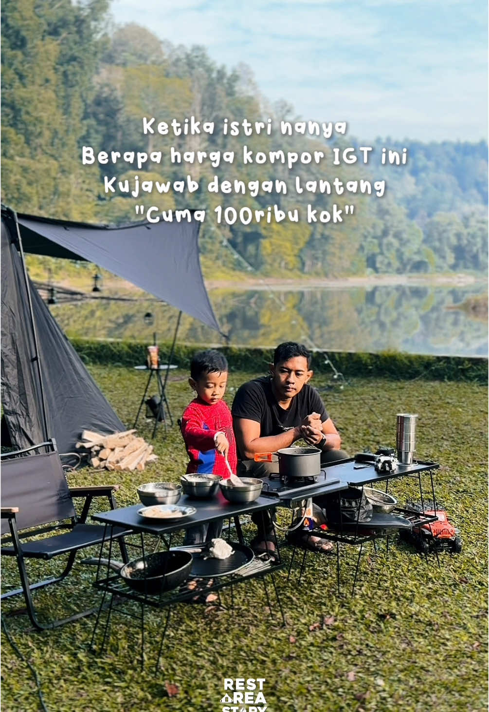 Nambah dikit aja kok hehehehehe 😄🙏🏻 Gas Stove IGT Portable beli di @beigecamp.id  #restareastory #camping #campinglife #campingfamily #familycamper #familycamping #familycamp #campinggear #gasstoveIGT #komporIGT #outdoorequipment