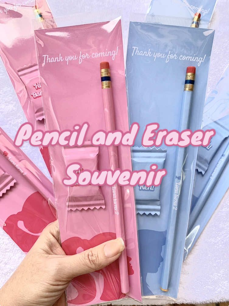 Pencil and Eraser Souvenir 💖 Can be cuatomized according to your theme. You can browse our page @ Kieran’s Craft & Prints for more customized souvenirs and party favors #souvenir #barbietheme #birthdaysouvenir #handmadecraft #pencil #printingbusiness #cricut #cebu 