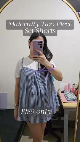 Super comfy Maternity Two Piece Set Shorts for only P189 🤰🤍 #maternityfashion #maternityclothes #bumpfriendly #casualmaternity #2pieceset 