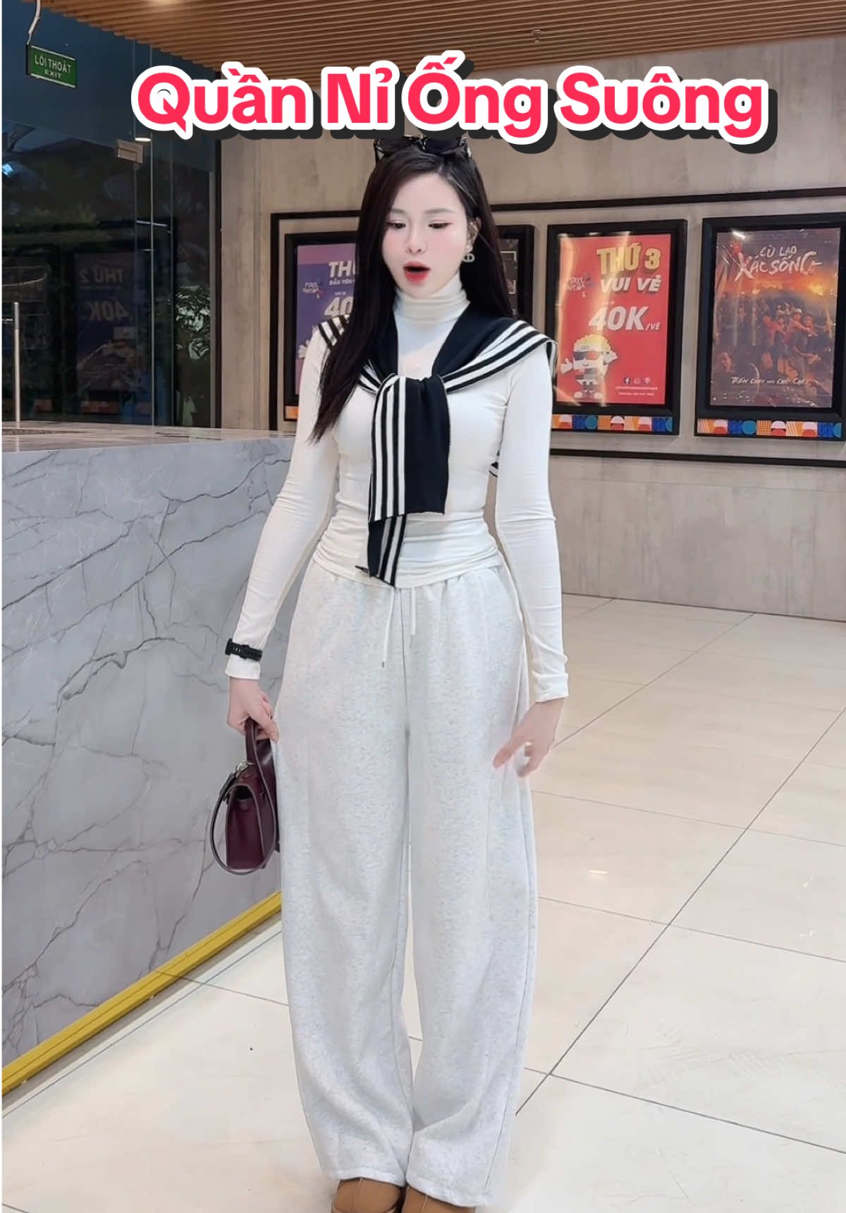 Quần nỉ ống rộng dáng suông #châmphan #champhan #champhanreview #review #quần #quanni #quanniongsuong #quanniongrong #thoitrang #thoitrangnu #phoidoxinh 