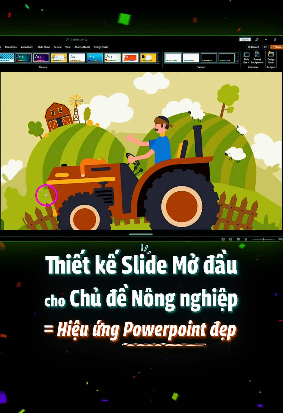 Gợi ý thiết kế Hiệu ứng Animation #PowerPoint sáng tạo cho Slide mở đầu chủ đề Nông nghiệp 🌾 #LearnOnTikTok  #HocCungTikTok #Tutorial #Tips #Design 