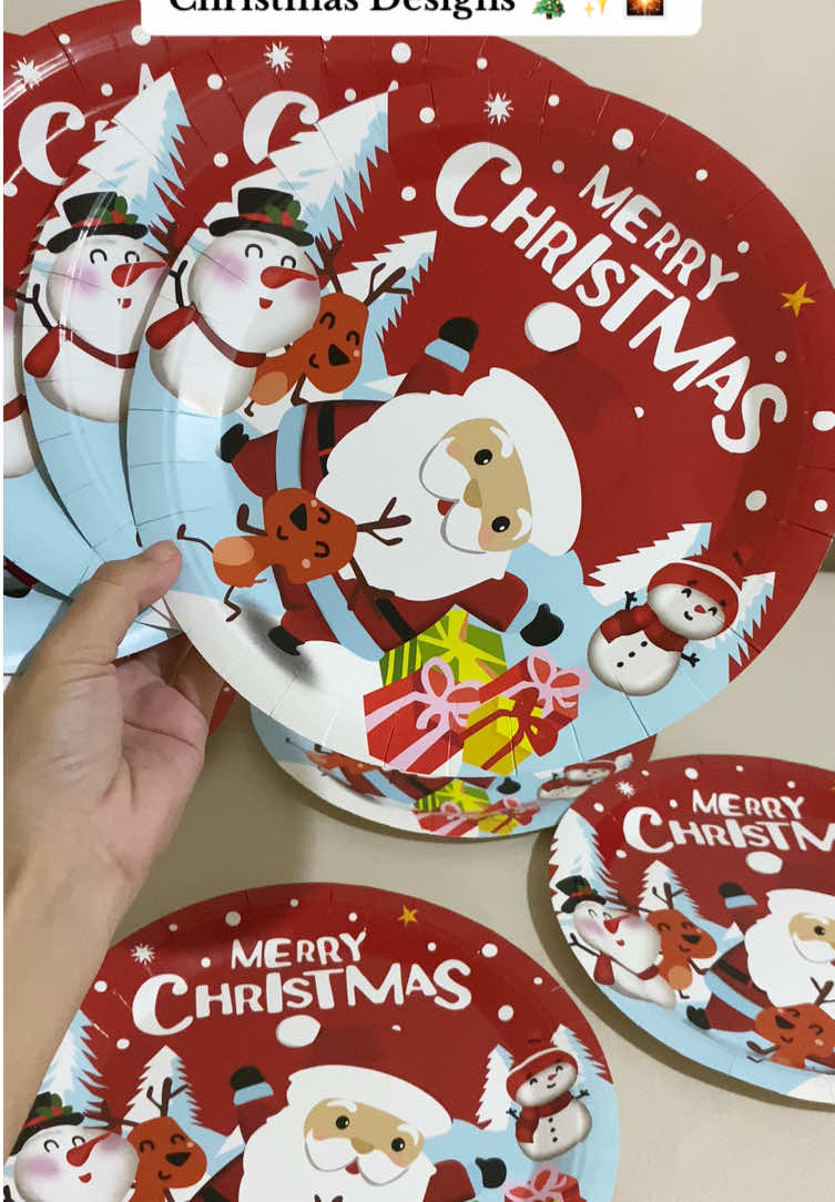 SHALA Disposable Christmas Paper Plates 😍🎄✨ #10pcspaperplates #paperplates #disposableplates #christmasdesigns #merrychristmaspaperplate #disposablepaperplate 