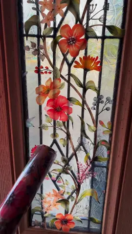 Floral Pattern Window Sticker, Removable Static Cling Window Decal,