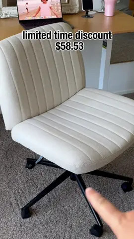 This is the perfect WFH office chair! Pink is in stock too! 🌸🥰 #falldealsforyou #crisscrosschair #sweetfurniture #wfhessentials #remoteworker #officechair