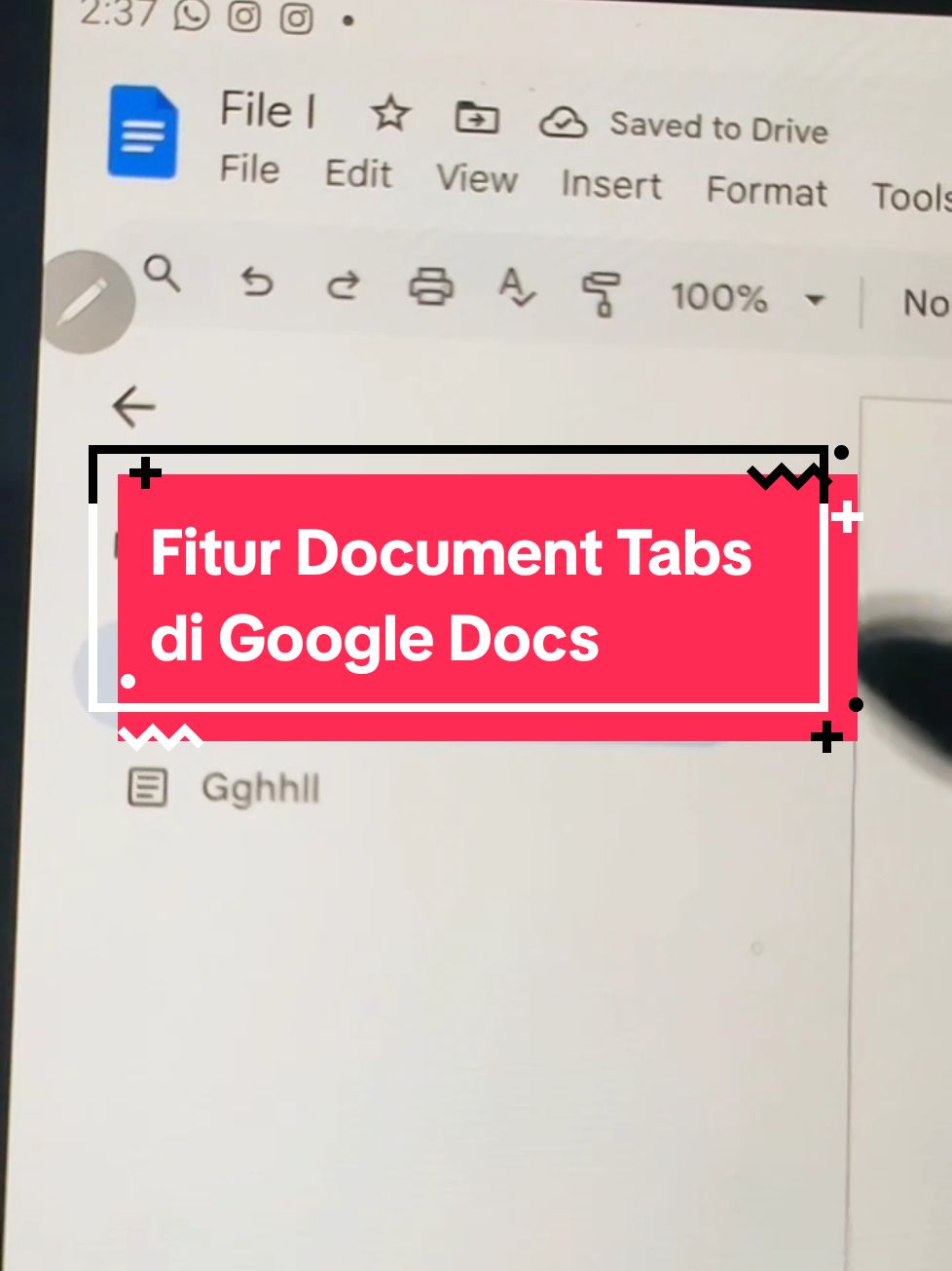 Fitur Document Tabs di Google Docs  #tutorial #hacks #googledocs 
