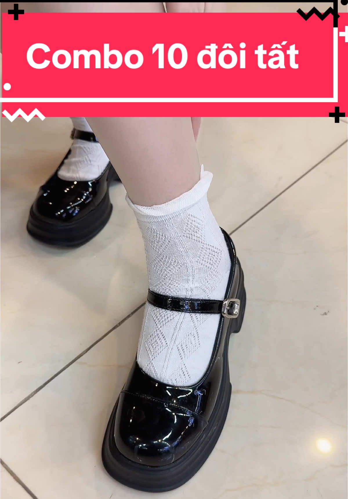 Sét 10 đôi Tất Nữ Cổ cao Đẹp Dệt Kim Trắng #châmphan #champhan #champhanreview #review #tất #vớ #combotat #settat #tatchan 
