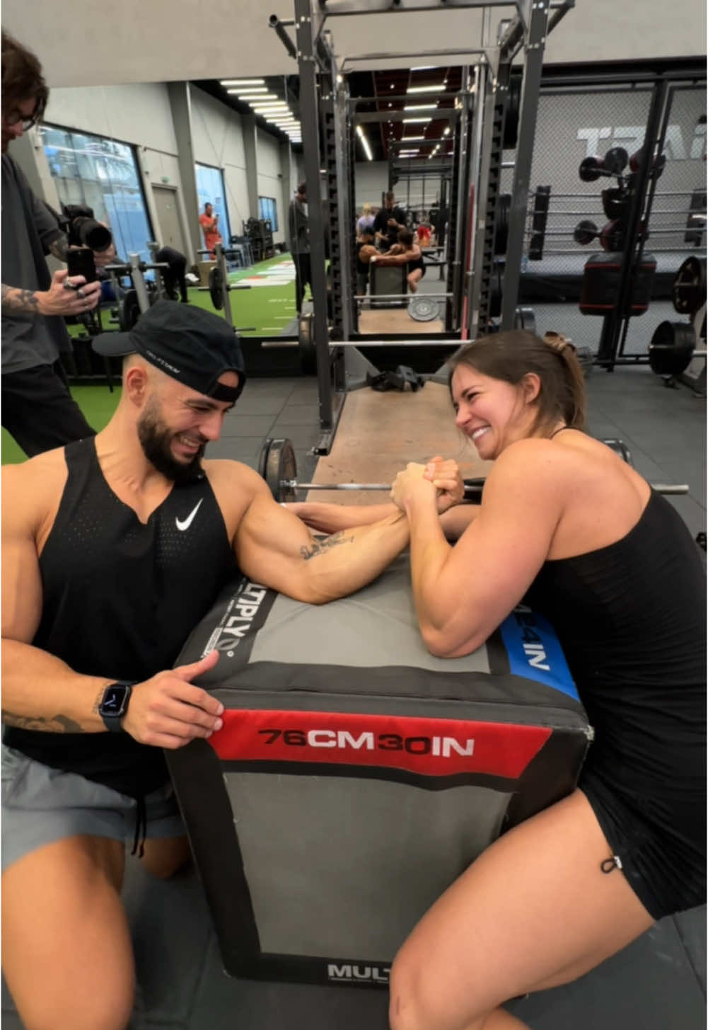 She almost got me @vladigalagan #GymTok #workout #armwrestling #dubai #Fitness 
