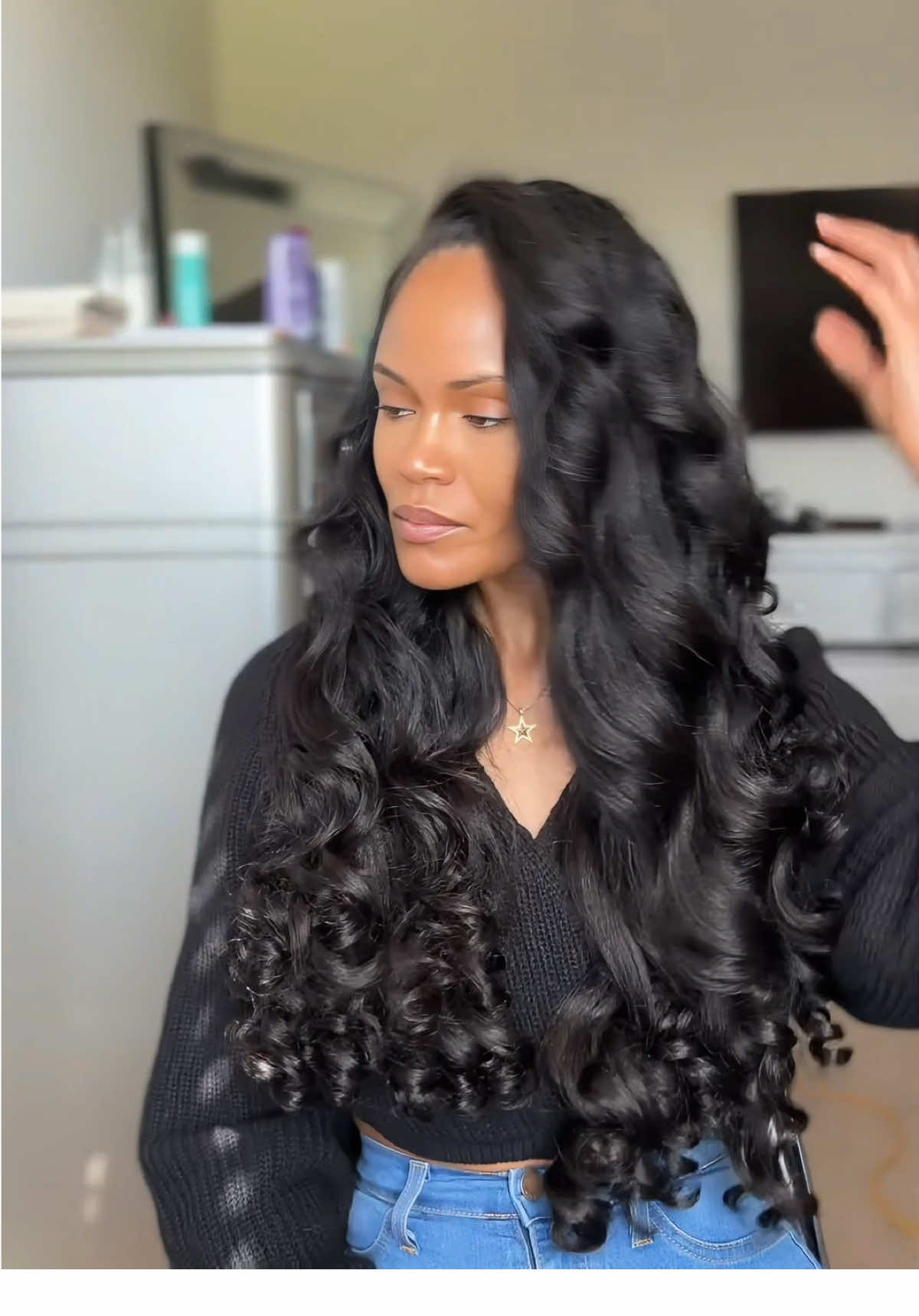 And it’s worth every second 🖤 #naturalhair #naturalhairtiktok #silkpressnaturalhair #type4hair 