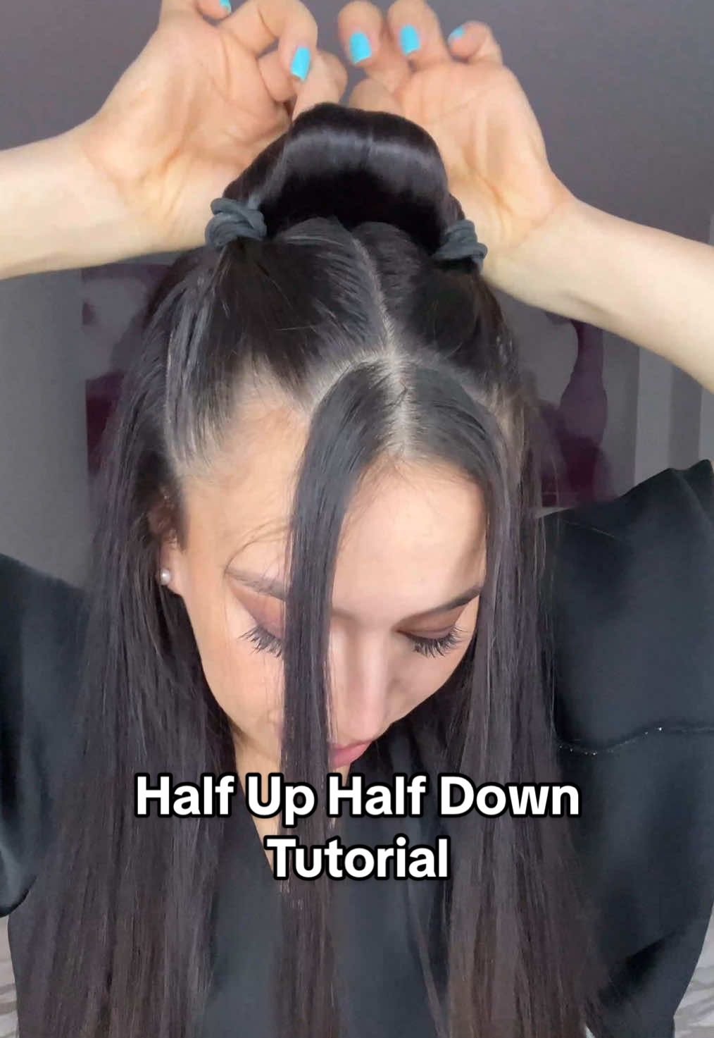 Voluminous Half Up Half Down Tutorial✨#hairtok #hairinspo #halfuphalfdown #hairstyle 