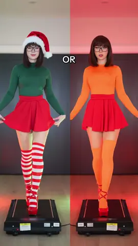 Holiday velma vs regular belma, which would you choose? 🤔 been loving these this or that tredmil characters 😂❤️