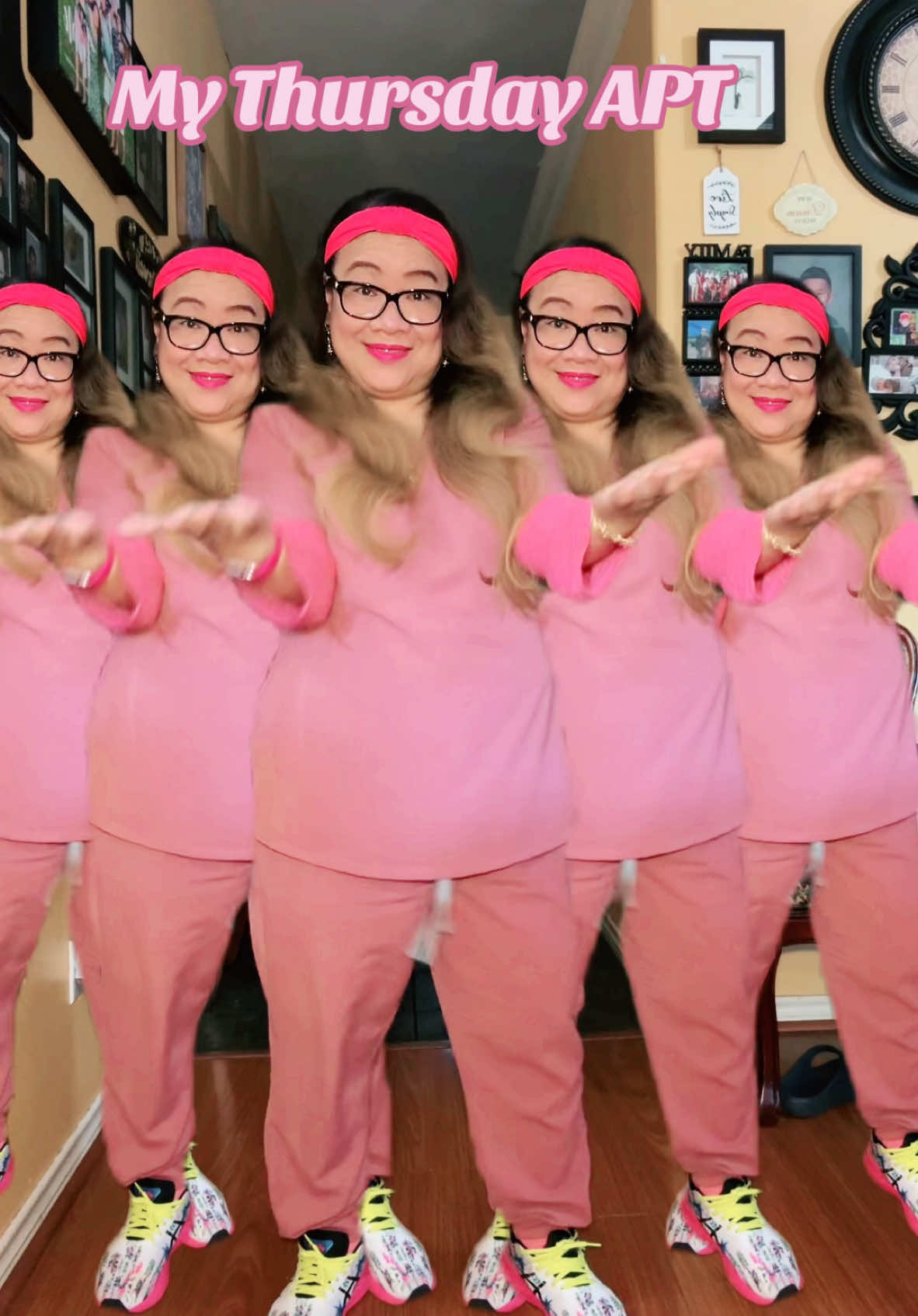 Happy Thursday APT! #apt #aptdancechallange #aptdance #thursday #thursdayvibes #myexercise #mystressreliever #mommymae #momofboys #momoftwins #nursemom #fypviral #fyp #foryourpage 