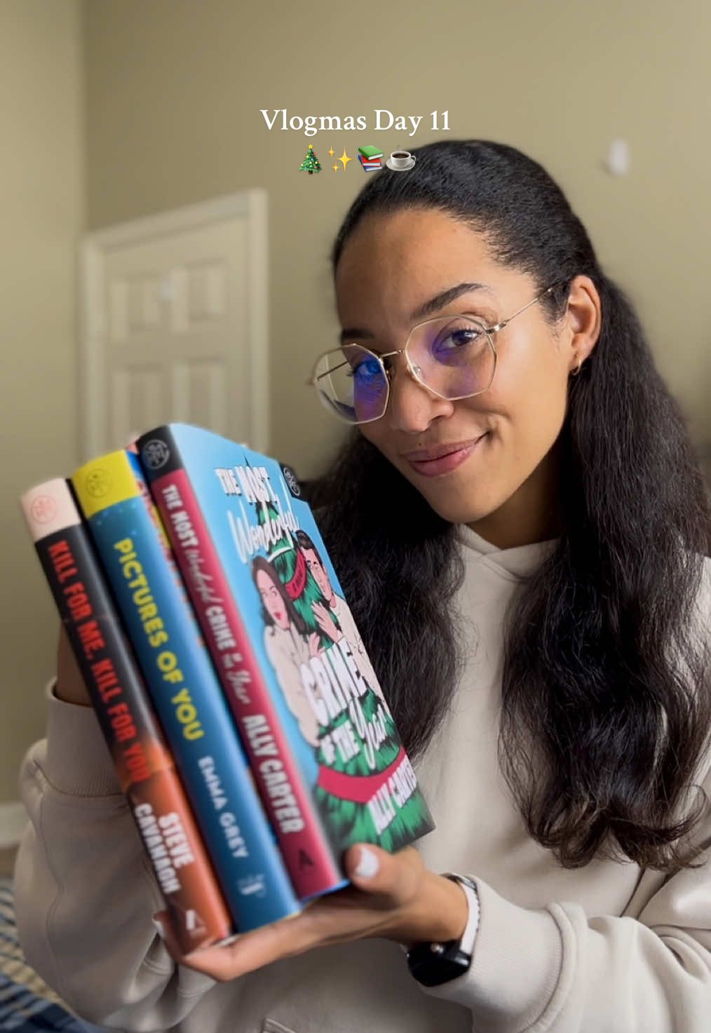 Vlogmas Day 11🎄✨ Today we are talking about my TBR list for the month of December! - 12 Dates of Christmas - Pictures of You - The Most Wonderful Crime of the Day All my books are from my @Book of the Month box!🫶🏼 #Vlogmas #tbr #BookTok #bookish #decemberreads #botm 