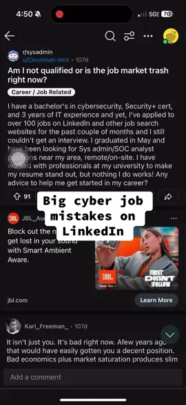 Are you making this big applicstion mistake for cyber jobs on LinkedIn?