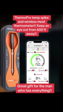 Amazing technology! Watch the meat you are cooking from 600 ft away! Wireless bluetooth meat spike !!