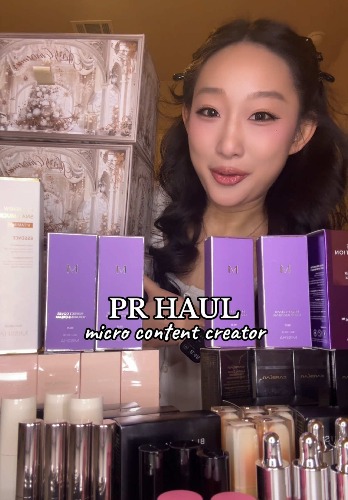 thank u so much to all the brands and to you all for supporting 🥹🫶🏻 @Missha US @carslan_us @joocyee_official @redchamberus @Flower Knows Makeup @Lisen US #haul #makeup #makeuptok #unboxing #microinfluencer #prhaul #kbeauty #cbeauty #asianbeauty #koreanmakeup 