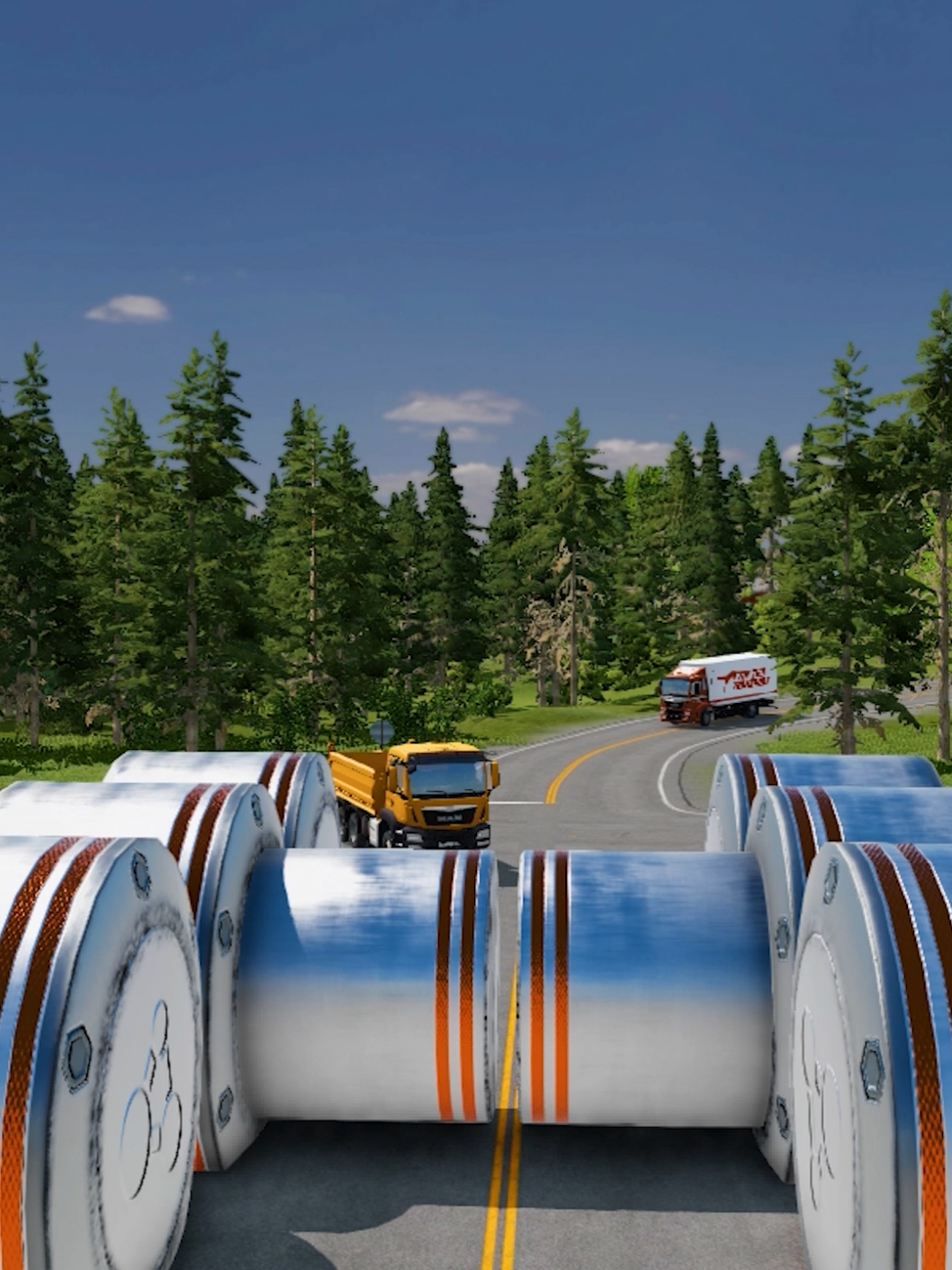 mix's colour truck vs Gaint bollards crash test _#foryou #foryoupage #beamng_drive 
