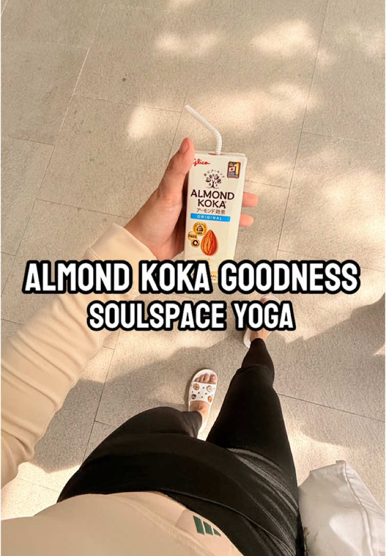Squeezed in some self-care last weekend at Soulspace Yoga, Bgc. I tried their High-Intensity Interval Training Yoga to get moving and then Almond Koka to keep me going 🧘🏻‍♀️🤍 How’s your weekend? ✨ @Glico Philippines  #AlmondKokaGoodnessEverywhere #AlmondKokaGoodness #AlmondKokaXSoulspace #fyp #foryou #yoga #workout #wellness #bgc 