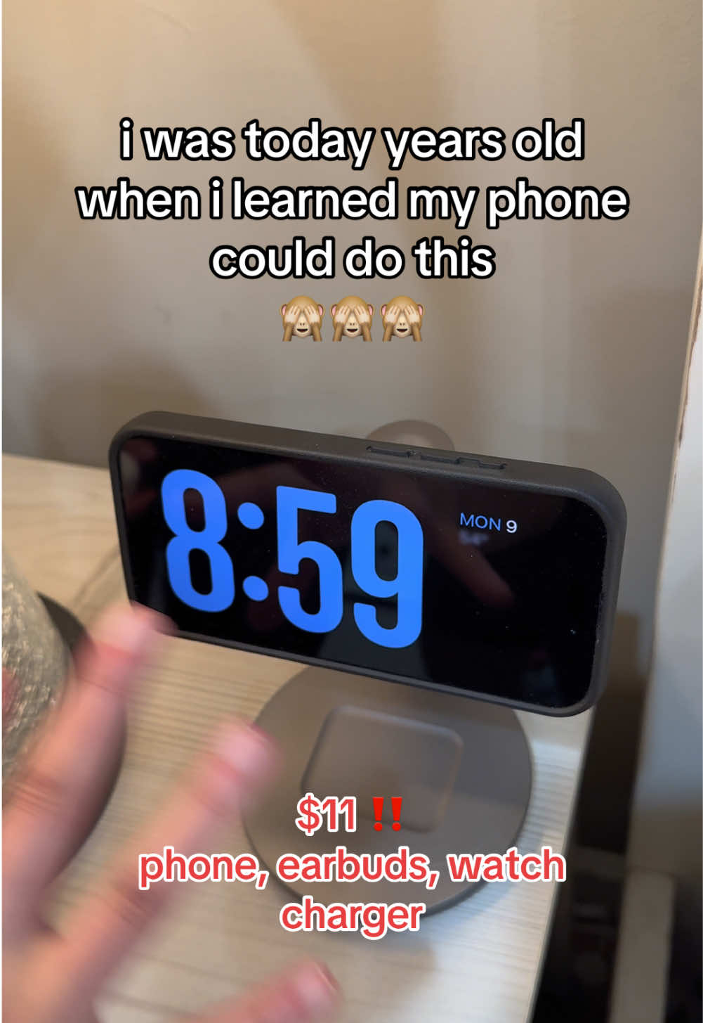 so happy to not deal with the cables anymore  #wirelesscharger #organization #organizedhome #wirelesscharging #3incharger  #tiktokshopholidaydeals #tiktokshopholidayhaul 