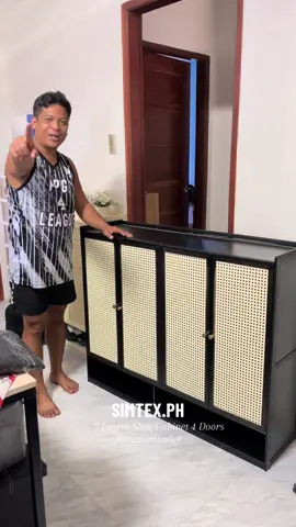 Shoe rack cabinet boss madami ka pwedi pagpilian ❤️🤙 #jhonggaerlandg4 #simtexph #shoerack #shoecabinet #shoerackcabinet #4doors #4door #7layers #black #white #wood #wooden #furniture 