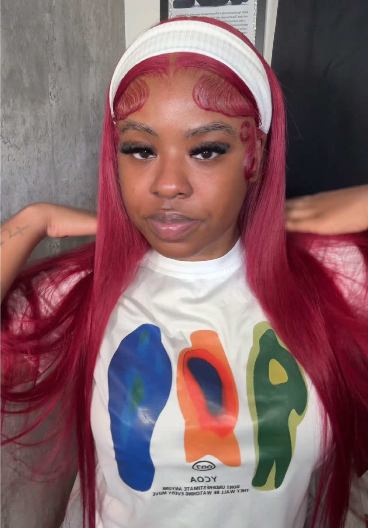 Decided to add some baby hairs to this look, what do y’all think? 👀 Both are cute, but no baby hairs ate! 🔥(oh and ignore the lashhh 😭 ) Hair from : @H@Hotstarhair.com0 Inches 13x6 Lace Front Wig 99j Color Only $179 #h#hairinfluencer9#99jwigh#hotstarhairb#babyhairw#wigstylingf#frontalwig