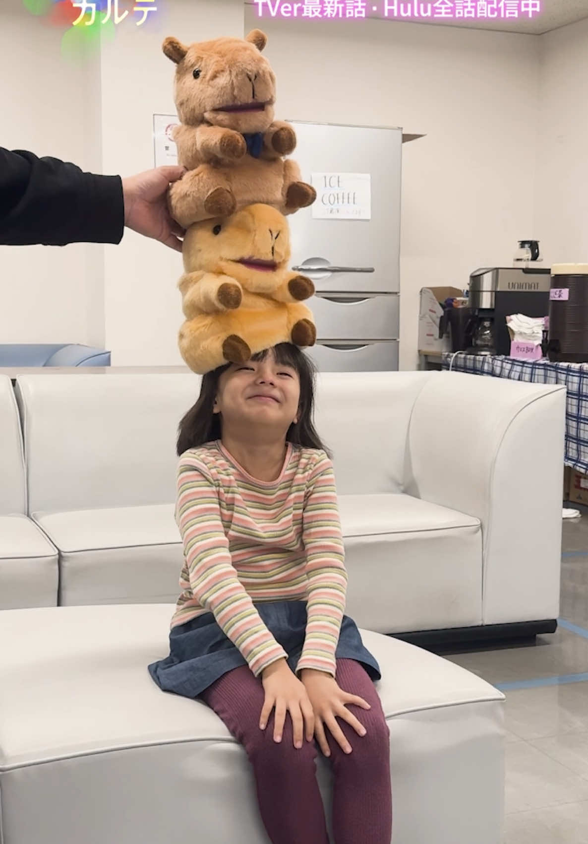 🥼#放課後カルテ 🏫 真愛役の英茉さんは撮影の合間は とっても元気🥳✨ この時はカピ太を頭に乗っけたくて しょうがなかったみたいです🥰笑 TVer🎬https://bit.ly/houkagokartentv_SNS_TVer Hulu❇️https://bit.ly/houkagokartentv_SNS_Hulu #松下洸平 #野波麻帆 #内田真礼 #英茉 📢【第9話】明日よる9時