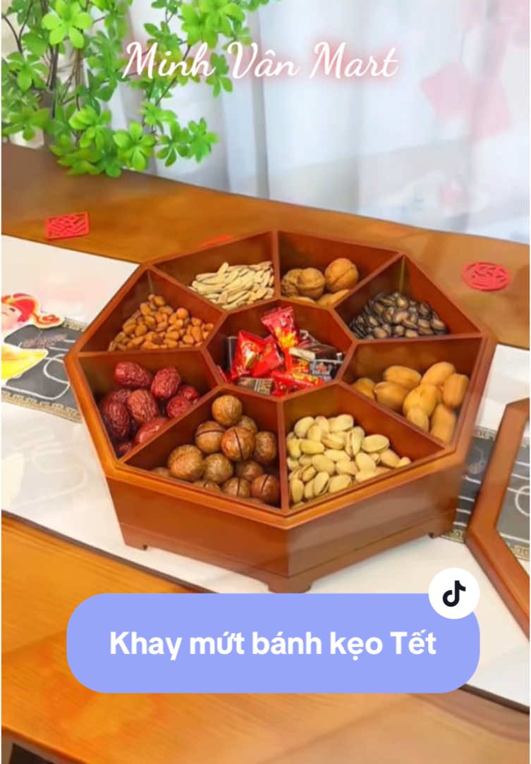 Khay bánh kẹo mứt Tết gỗ hình lục lăng. #tet #khaymut #khaymuttet #tet2025 #xuhuong #xuhuong2024 #khaybanhkeotet #venhaantet #khaymutthuytinh 