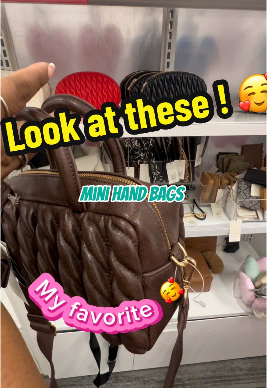All i kept saying was “oooou this cute!” 😄 All under $30 which one is you favorite ???  #creatorsearchinsights #target #targetfinds #handbags #minibags #fyp #fypシ #pov 