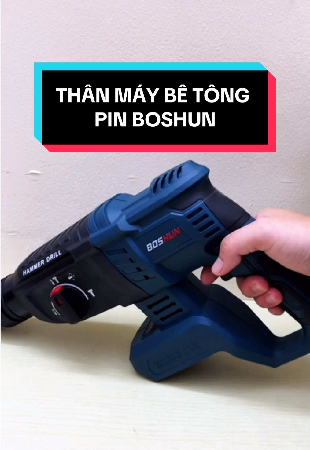 Thân Máy Đục Bê Tông 3 Chức Năng: Khoan, Bắt vít, Khoan Đục, Đục Bê Tông có Búa hỗ trợ. Thích hợp cho anh em làm công trình, máy xài pin tiện lợi, dễ dàng di chuyển bất kì nơi nào.  #maykhoanbetongpinboshun #khoanpinduyenha 