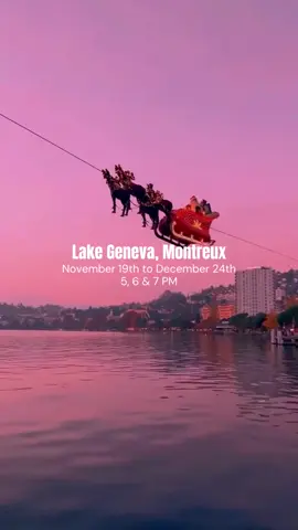 🎅✨ Every kid’s dream come true! Watch Santa soar over Lake Geneva in Montreux, Switzerland! 🎄🎁 Catch his magical flights every day from November 19th to December 24th at 5, 6, and 7 PM. Plus, on Saturdays, he takes an extra flight at 4 PM! ✨🎅 #Travel #Freetour #Traveling #AroundTheWorld ##MontreuxChristmas #ChristmasInSwitzerland
